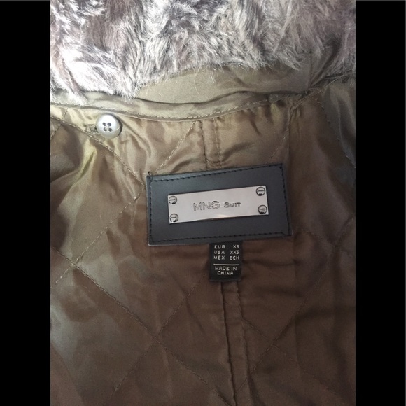 Mango Women's Green Military Hooded Coat - Picture 5 of 7